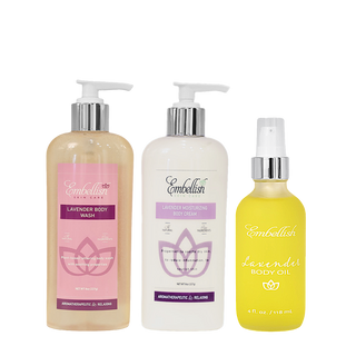 Three Embellish lavender body products